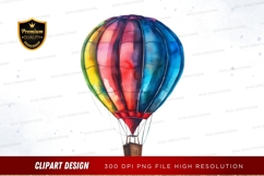 Colorful hot air balloon clipart png Product Image 1