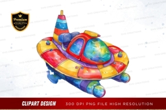 Colorful spacecraft clipart png Product Image 1