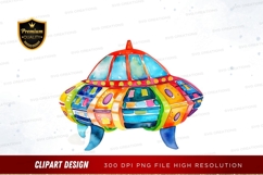 Colorful flying saucer clipart png Product Image 1