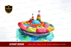 Colorful ufo clipart png Product Image 1