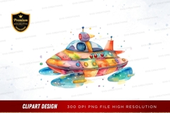 Colorful spacecraft clipart png Product Image 1