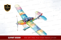 Colorful biplane clipart png Product Image 1