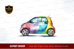 Colorful smart car clipart png Product Image 1