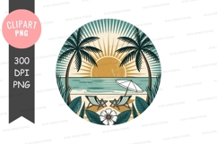 Tropical sunset clipart png Product Image 1