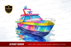 Colorful boat clipart png Product Image 1