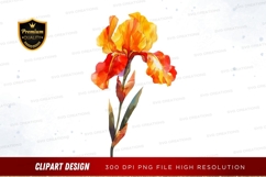 Vibrant iris flower clipart png Product Image 1