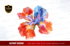 Colorful iris flower clipart png Product Image 1