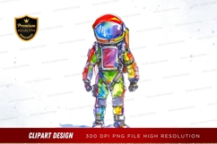 Colorful astronaut clipart png Product Image 1