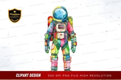 Colorful astronaut clipart png Product Image 1