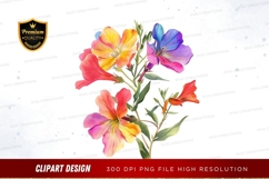 Vibrant flower bouquet clipart png Product Image 1