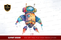 Whimsical robot clipart png Product Image 1