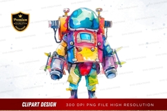 Colorful robot clipart png Product Image 1