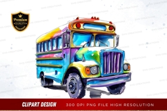 Colorful school bus clipart png Product Image 1
