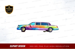 Rainbow limousine clipart png Product Image 1