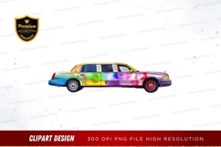 Rainbow limousine clipart png Product Image 1
