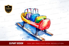 Colorful bobsled clipart png Product Image 1