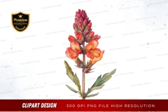 Vibrant red flower clipart png Product Image 1