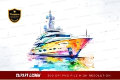 Colorful luxury yacht clipart png Product Image 1