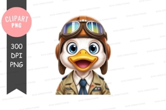 Adventurous duck pilot clipart png Product Image 1