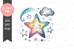 Whimsical star clipart png Product Image 1