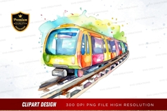 Colorful train clipart png Product Image 1