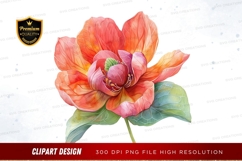 Vibrant orange flower clipart png Product Image 1