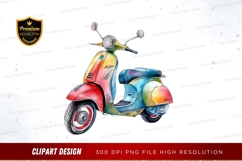 Colorful vespa scooter clipart png Product Image 1