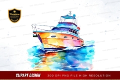 Colorful yacht on water Product Image 1