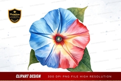 Colorful morning glory flower clipart png Product Image 1