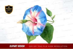 Blue and pink flower clipart png Product Image 1