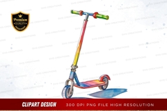 Colorful scooter clipart png Product Image 1