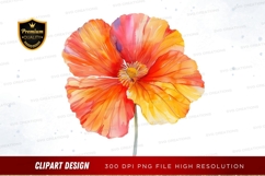 Bright poppy flower clipart png Product Image 1