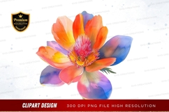 Colorful flower clipart png Product Image 1