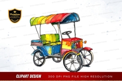 Colorful vintage car clipart png Product Image 1