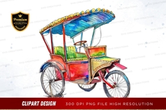 Colorful rickshaw clipart png Product Image 1