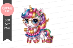 Whimsical unicorn clipart png Product Image 1
