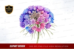 Colorful bouquet of flowers clipart png Product Image 1