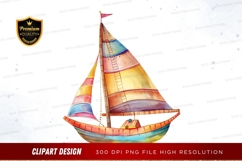 Colorful sailboat clipart png Product Image 1