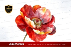 Vibrant poppy flower clipart png Product Image 1