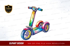 Colorful kids scooter clipart png Product Image 1