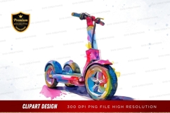 Colorful electric scooter clipart png Product Image 1