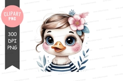 Adorable cartoon duck clipart png Product Image 1