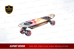 Colorful skateboard clipart png Product Image 1
