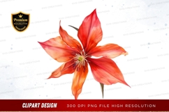Vibrant red flower clipart png Product Image 1