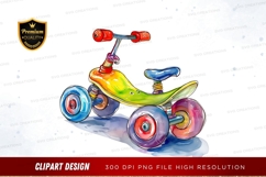 Colorful kids' tricycle clipart png Product Image 1