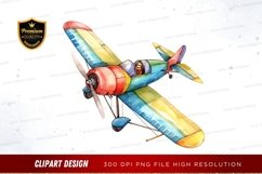 Vintage biplane clipart png Product Image 1