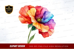 Colorful flower clipart png Product Image 1