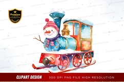 Snowman train clipart png Product Image 1