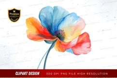 Colorful poppy flower clipart png Product Image 1