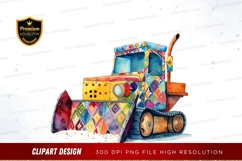Colorful bulldozer clipart png Product Image 1
